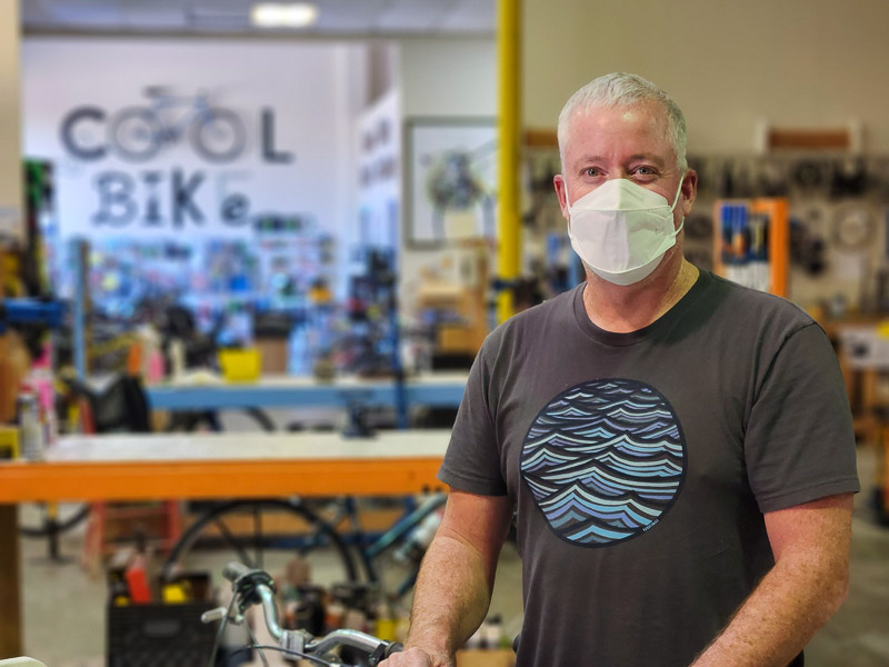 Chris Jasper, our featured volunteer, and homework bike mechanic extraordinaire! 